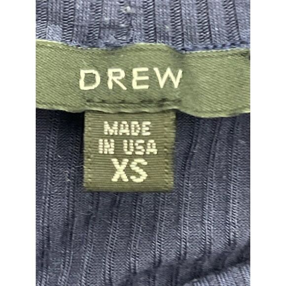 Drew Navy Blue Cut-Out Mock Neck T-Shirt Size XS - Picture 6 of 6